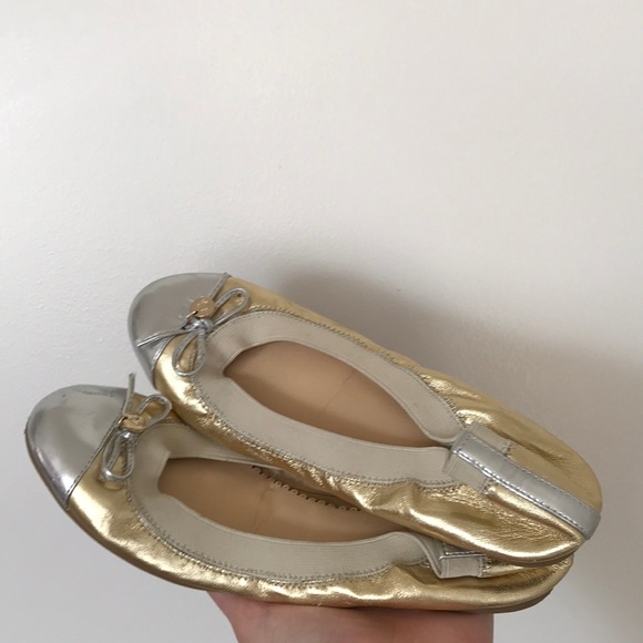 Gold and silver C wonder ballet flats - Picture 1 of 3